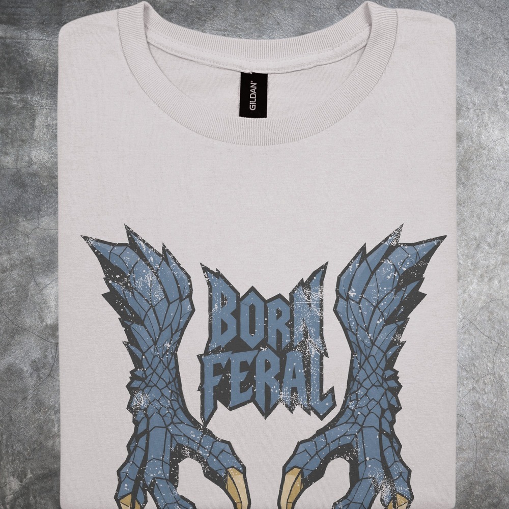 Born Feral Dragon Claws Striking Outward Tee